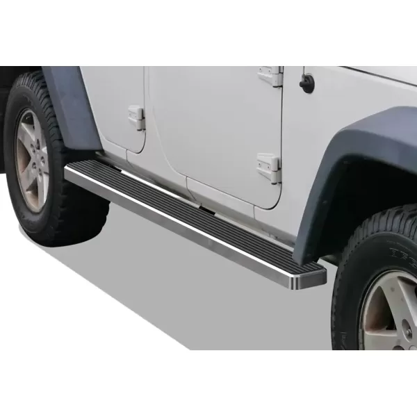 imageAPS Running Boards 6 inches Matte Black Compatible with Jeep Wrangler JK 20072018 4Door Factory sidesteps or Rock Rails Have to be Removed Side Steps Side BarsAluminum Silver