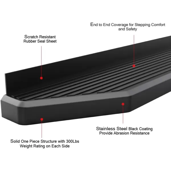 imageAPS Running Boards 6 inches Matte Black Compatible with Jeep Wrangler JK 20072018 4Door Factory sidesteps or Rock Rails Have to be Removed Side Steps Side BarsAluminum Black