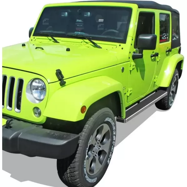 imageAPS Running Boards 6 inches Matte Black Compatible with Jeep Wrangler JK 20072018 4Door Factory sidesteps or Rock Rails Have to be Removed Side Steps Side BarsStainless Steel Polished