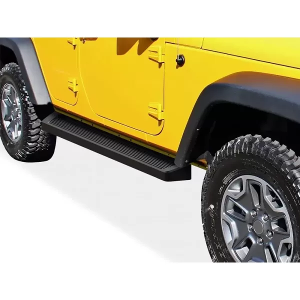 imageAPS Running Boards 6 inches Matte Black Compatible with Jeep Wrangler JK 20072018 4Door Factory sidesteps or Rock Rails Have to be Removed Side Steps Side BarsAluminum Black