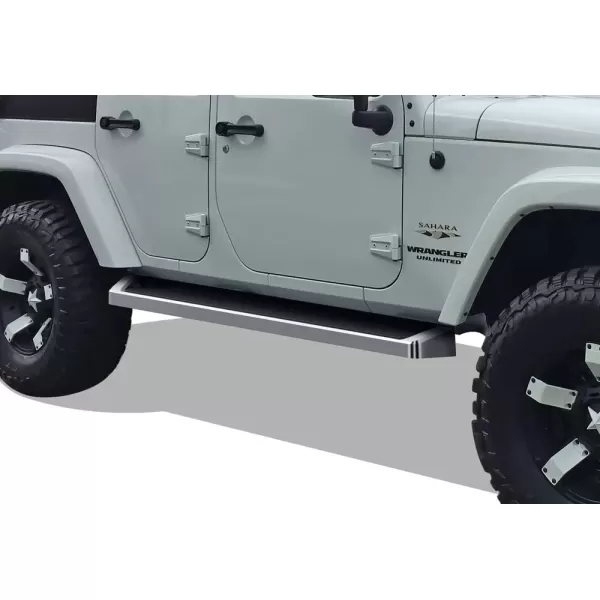 imageAPS Running Boards 6 inches Matte Black Compatible with Jeep Wrangler JK 20072018 4Door Factory sidesteps or Rock Rails Have to be Removed Side Steps Side BarsAluminum Silver