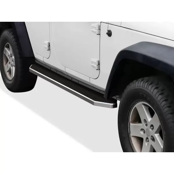 imageAPS Running Boards 6 inches Matte Black Compatible with Jeep Wrangler JK 20072018 4Door Factory sidesteps or Rock Rails Have to be Removed Side Steps Side BarsPolished