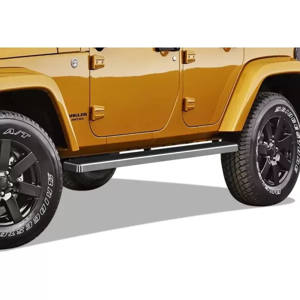imageAPS Running Boards 6 inches Matte Black Compatible with Jeep Wrangler JK 20072018 4Door Factory sidesteps or Rock Rails Have to be Removed Side Steps Side BarsStainless Steel Polished