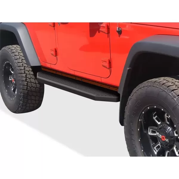imageAPS Running Boards 6 inches Matte Black Compatible with Jeep Wrangler JK 20072018 4Door Factory sidesteps or Rock Rails Have to be Removed Side Steps Side BarsAluminum Black