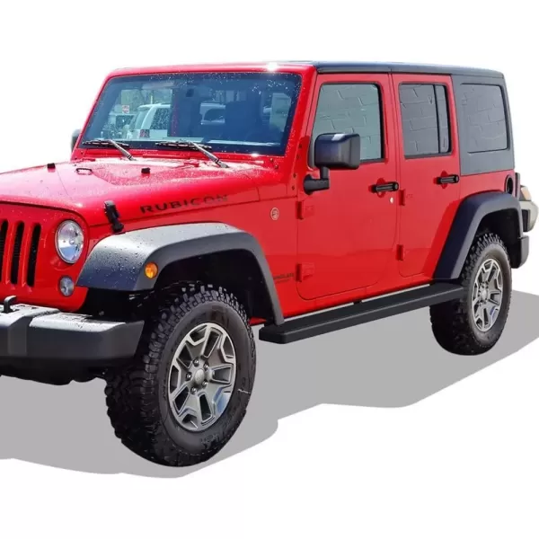 imageAPS Running Boards 6 inches Matte Black Compatible with Jeep Wrangler JK 20072018 4Door Factory sidesteps or Rock Rails Have to be Removed Side Steps Side BarsBlack