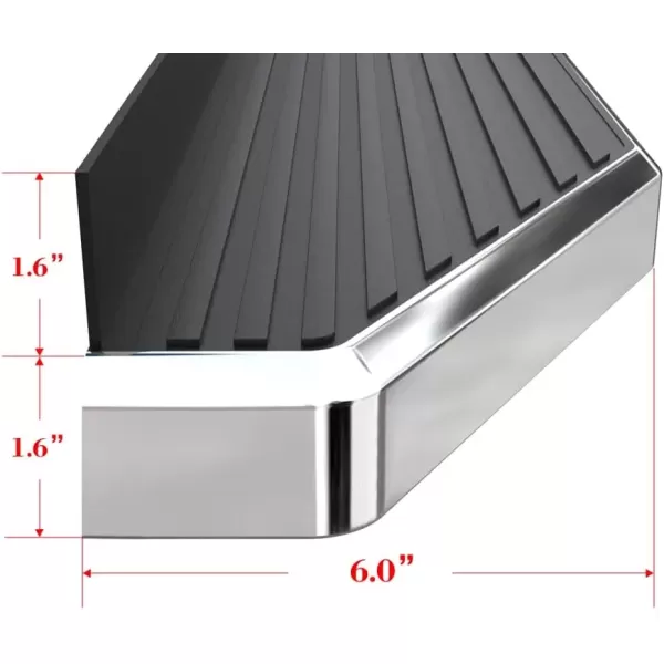 imageAPS Running Boards 6 inches Matte Black Compatible with Jeep Wrangler JK 20072018 4Door Factory sidesteps or Rock Rails Have to be Removed Side Steps Side BarsPolished