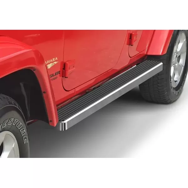 imageAPS Running Boards 6 inches Matte Black Compatible with Jeep Wrangler JK 20072018 4Door Factory sidesteps or Rock Rails Have to be Removed Side Steps Side BarsAluminum Silver