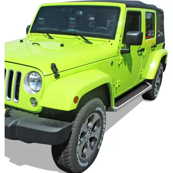 imageAPS Running Boards 6 inches Matte Black Compatible with Jeep Wrangler JK 20072018 4Door Factory sidesteps or Rock Rails Have to be Removed Side Steps Side BarsAluminum Silver