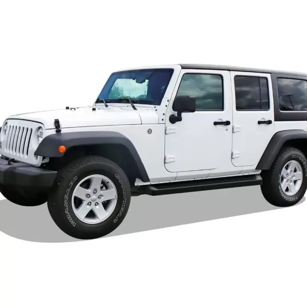 imageAPS Running Boards 6 inches Matte Black Compatible with Jeep Wrangler JK 20072018 4Door Factory sidesteps or Rock Rails Have to be Removed Side Steps Side BarsAluminum Black
