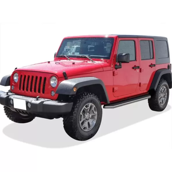 imageAPS Running Boards 6 inches Matte Black Compatible with Jeep Wrangler JK 20072018 4Door Factory sidesteps or Rock Rails Have to be Removed Side Steps Side BarsPolished
