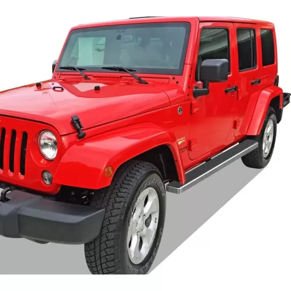 imageAPS Running Boards 6 inches Matte Black Compatible with Jeep Wrangler JK 20072018 4Door Factory sidesteps or Rock Rails Have to be Removed Side Steps Side BarsAluminum Silver