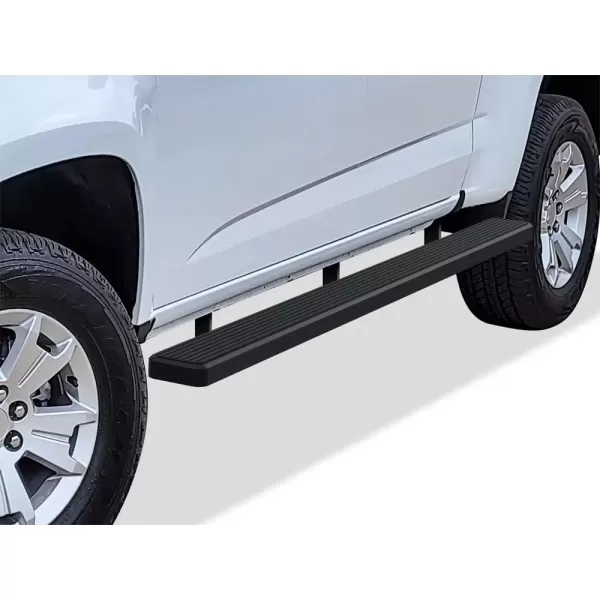 imageAPS Running Boards Nerf Bars Side Steps Step Bars Compatible with Chevy Colorado GMC Canyon 20152025 Crew Cab 6ft Bed Silver 6 inches Wheel to WheelAluminum Black