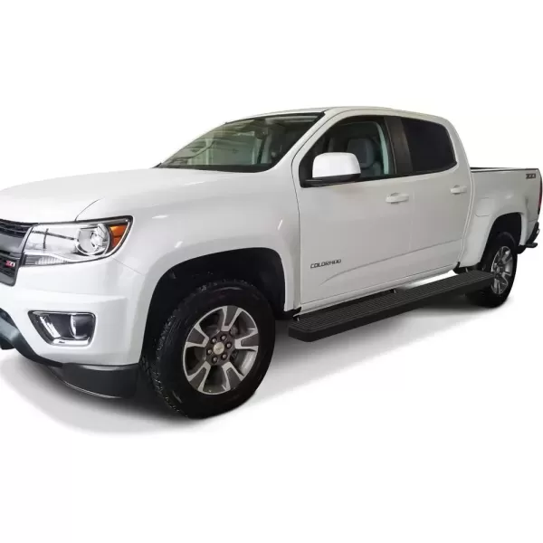 imageAPS Running Boards Nerf Bars Side Steps Step Bars Compatible with Chevy Colorado GMC Canyon 20152025 Crew Cab 6ft Bed Silver 6 inches Wheel to WheelAluminum Black