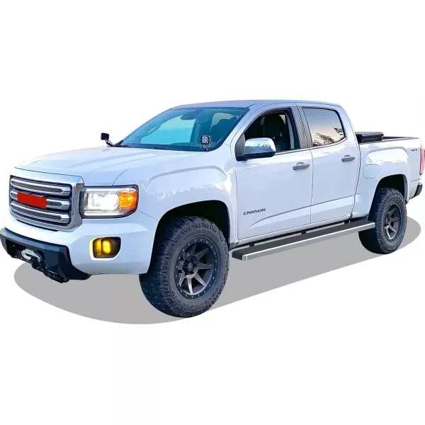 imageAPS Running Boards Nerf Bars Side Steps Step Bars Compatible with Chevy Colorado GMC Canyon 20152025 Crew Cab 6ft Bed Silver 6 inches Wheel to WheelAluminum Silver