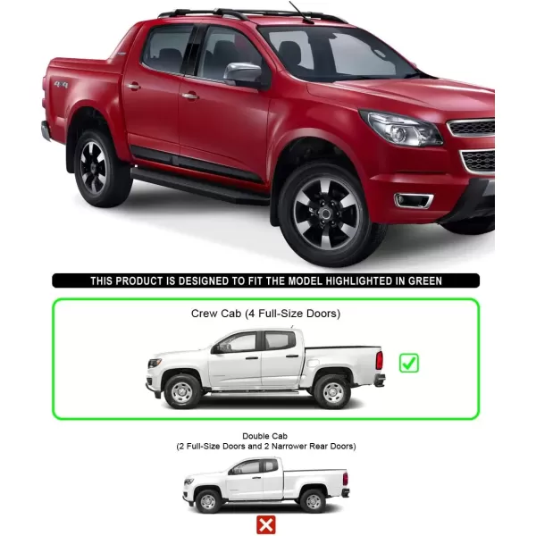 imageAPS Running Boards Nerf Bars Side Steps Step Bars Compatible with Chevy Colorado GMC Canyon 20152025 Crew Cab 6ft Bed Silver 6 inches Wheel to WheelBlack