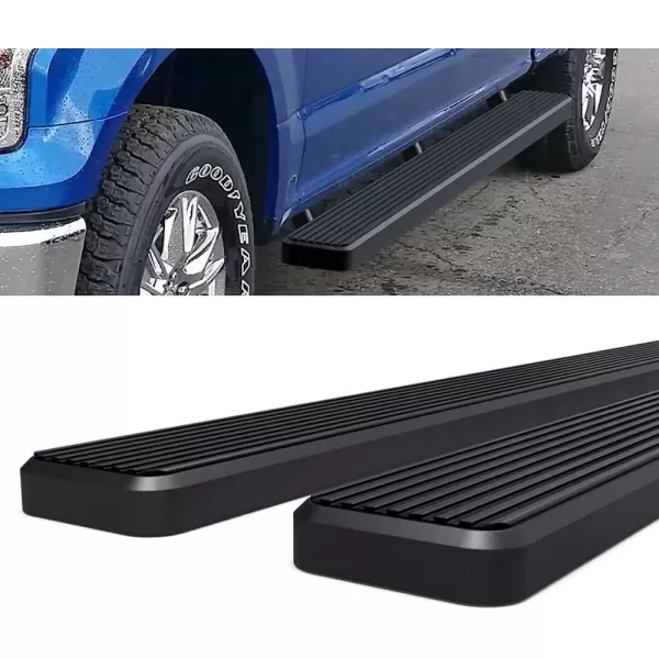 imageAPS Running Boards Nerf Bars Side Steps Step Bars Compatible with Ford F150 20152025 SuperCrew Cab ampamp F150 Lightning 20222025 ampamp F250 F350 Super Duty 20172025 Crew Cab Stainless Steel Black 6inStainless Steel Black
