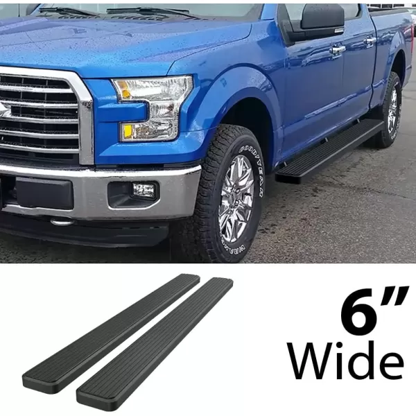 imageAPS Running Boards Nerf Bars Side Steps Step Bars Compatible with Ford F150 20152025 SuperCrew Cab ampamp F150 Lightning 20222025 ampamp F250 F350 Super Duty 20172025 Crew Cab Stainless Steel Black 6inStainless Steel Black