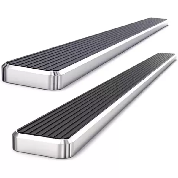 imageAPS Running Boards Nerf Bars Side Steps Step Bars Compatible with Ford F150 20152025 SuperCrew Cab ampamp F150 Lightning 20222025 ampamp F250 F350 Super Duty 20172025 Crew Cab Stainless Steel Black 6inStainless Steel Polished