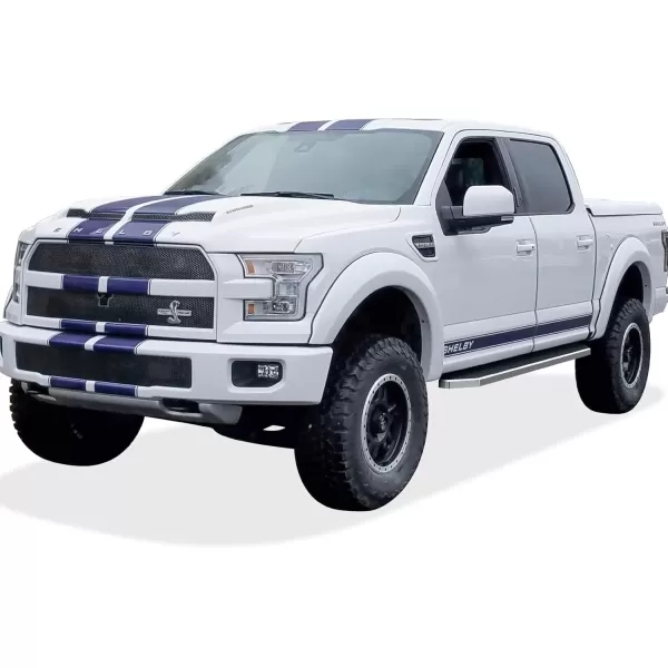 imageAPS Running Boards Side Steps Compatible with Ford F150 20152025 SuperCrew Cab ampamp F150 Lightning 20222025 ampamp F250 F350 Super Duty 20172025 Crew Cab Stainless Steel Black Powder Coated 5inPolished