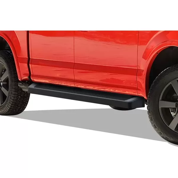 imageAPS Running Boards Side Steps Compatible with Ford F150 20152025 SuperCrew Cab ampamp F150 Lightning 20222025 ampamp F250 F350 Super Duty 20172025 Crew Cab Stainless Steel Black Powder Coated 5inAluminum Black