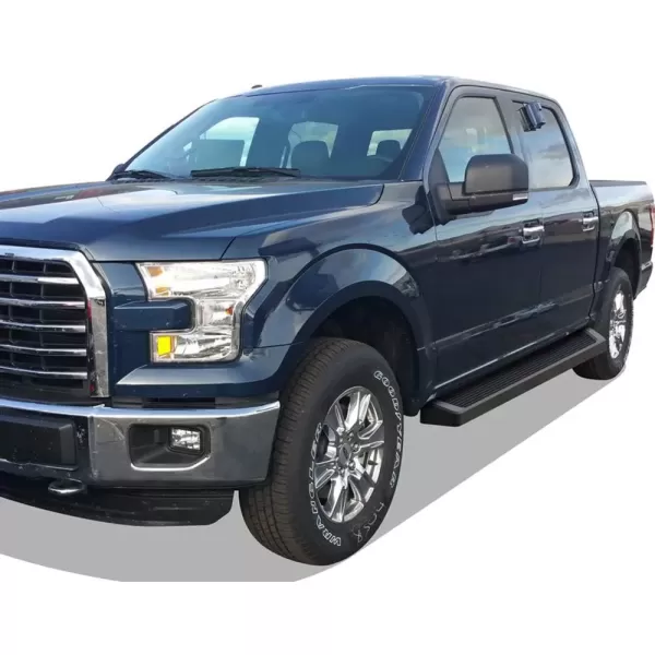 imageAPS Running Boards Side Steps Compatible with Ford F150 20152025 SuperCrew Cab ampamp F150 Lightning 20222025 ampamp F250 F350 Super Duty 20172025 Crew Cab Stainless Steel Black Powder Coated 5inAluminum Black