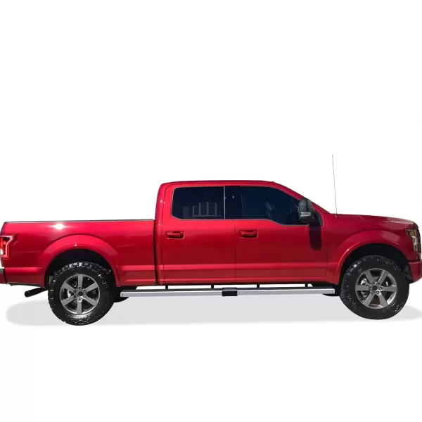 imageAPS Running Boards Side Steps Compatible with Ford F150 20152025 SuperCrew Cab ampamp F150 Lightning 20222025 ampamp F250 F350 Super Duty 20172025 Crew Cab Stainless Steel Black Powder Coated 5inStainless Steel Polished