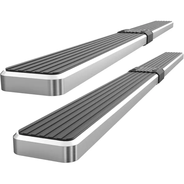 imageAPS Running Boards Side Steps Compatible with Ford F150 20152025 SuperCrew Cab ampamp F150 Lightning 20222025 ampamp F250 F350 Super Duty 20172025 Crew Cab Stainless Steel Black Powder Coated 5inStainless Steel Polished