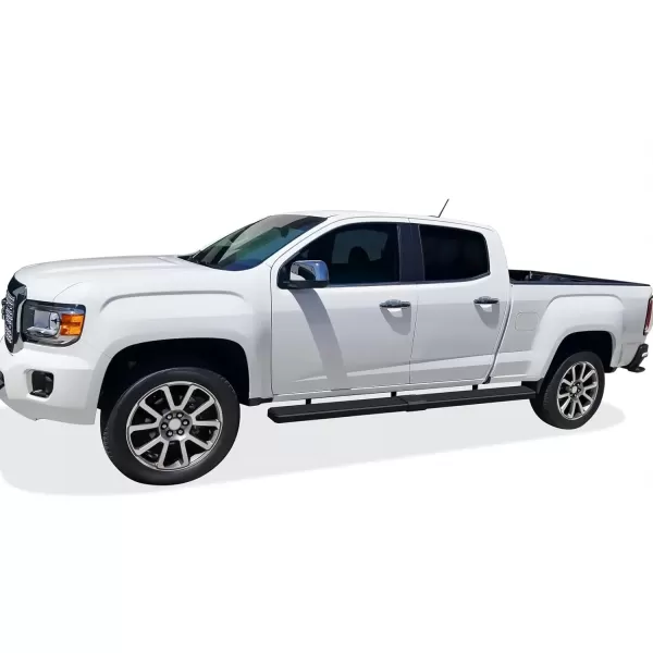 imageAPS Silver 6 inches Wheel to Wheel Running Boards Nerf Bars Side Steps Compatible with Chevy Colorado GMC Canyon 20152025 Crew Cab 6ft BedAluminum Black