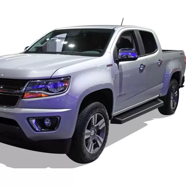 imageAPS Wheel to Wheel Running Boards 6inch Compatible with Chevy Colorado GMC Canyon 20152025 Crew Cab 5ft Bed Nerf Bars Side Steps Side BarsAluminum Black