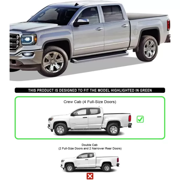 imageAPS Wheel to Wheel Running Boards 6inch Compatible with Chevy Colorado GMC Canyon 20152025 Crew Cab 5ft Bed Nerf Bars Side Steps Side BarsAluminum Silver