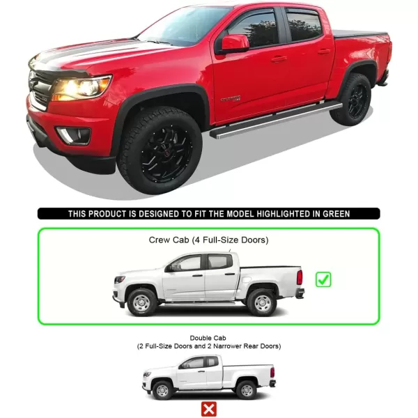 imageAPS Wheel to Wheel Running Boards 6inch Compatible with Chevy Colorado GMC Canyon 20152025 Crew Cab 5ft Bed Nerf Bars Side Steps Side BarsAluminum Silver