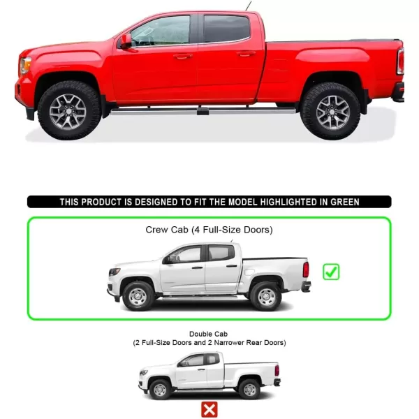 imageAPS Wheel to Wheel Running Boards 6inch Compatible with Chevy Colorado GMC Canyon 20152025 Crew Cab 5ft Bed Nerf Bars Side Steps Side BarsStainless Steel Polished