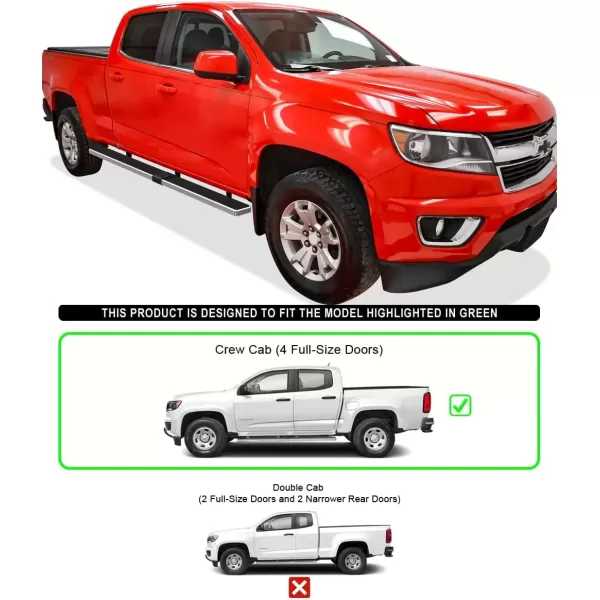 imageAPS Wheel to Wheel Running Boards 6inch Compatible with Chevy Colorado GMC Canyon 20152025 Crew Cab 5ft Bed Nerf Bars Side Steps Side BarsStainless Steel Polished