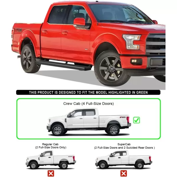 imageAPS iBoard Fifth Generation 5inch Stainless Steel Running Boards Side Step for Selected Ford F150 SuperCrew Cab ampamp 1725 F250Stainless Steel Black