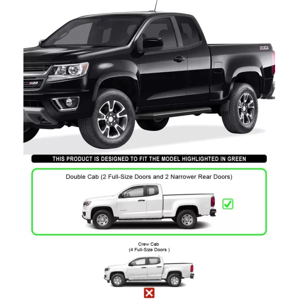 imageiBoard Third Generation Black Aluminum Running Boards Side Step for Selected Chevy Colorado GMC Canyon Crew CabAluminum Black