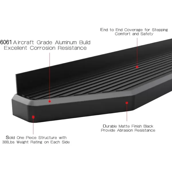 imageiBoard Third Generation Black Aluminum Running Boards Side Step for Selected Chevy Colorado GMC Canyon Crew CabBlack