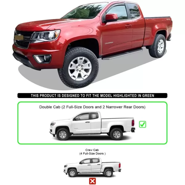 imageiBoard Third Generation Black Aluminum Running Boards Side Step for Selected Chevy Colorado GMC Canyon Crew CabPolished