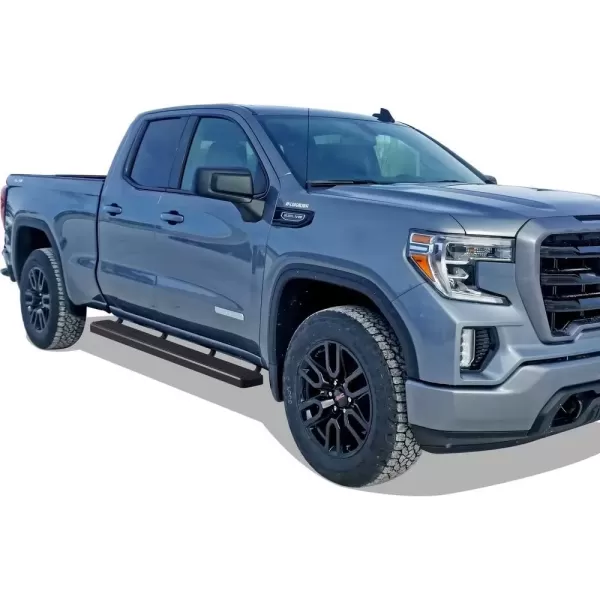 imageAPS 5in Stainless Steel Running Boards Compatible with Chevy Silverado GMC Sierra 1500 20192025 Crew Cab ampamp 2500 HD 3500 HD 20202025 Silverado 1500 LTD Sierra 1500 LD 2022Stainless Steel Black