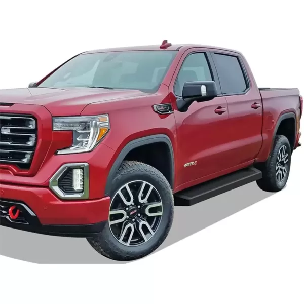 imageAPS Black Running Boards Compatible with Chevy Silverado GMC Sierra 1500 20192025 Crew Cab ampamp 2500 HD 3500 HD 20202025 Silverado 1500 LTD Sierra 1500 LD 2022Aluminum Black
