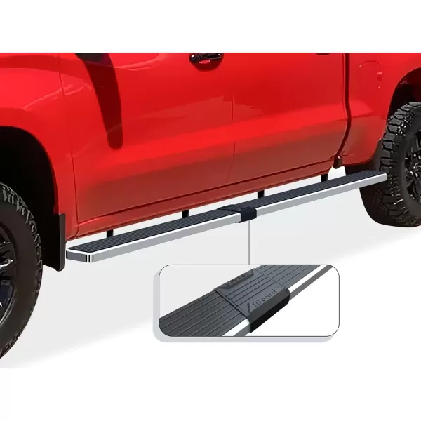 imageAPS Black Running Boards Compatible with Chevy Silverado GMC Sierra 1500 20192025 Crew Cab ampamp 2500 HD 3500 HD 20202025 Silverado 1500 LTD Sierra 1500 LD 2022Stainless Steel Polished