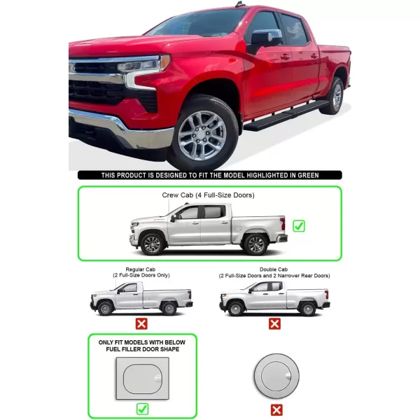 imageAPS Black Running Boards Compatible with Chevy Silverado GMC Sierra 1500 20192025 Crew Cab ampamp 2500 HD 3500 HD 20202025 Silverado 1500 LTD Sierra 1500 LD 2022Black