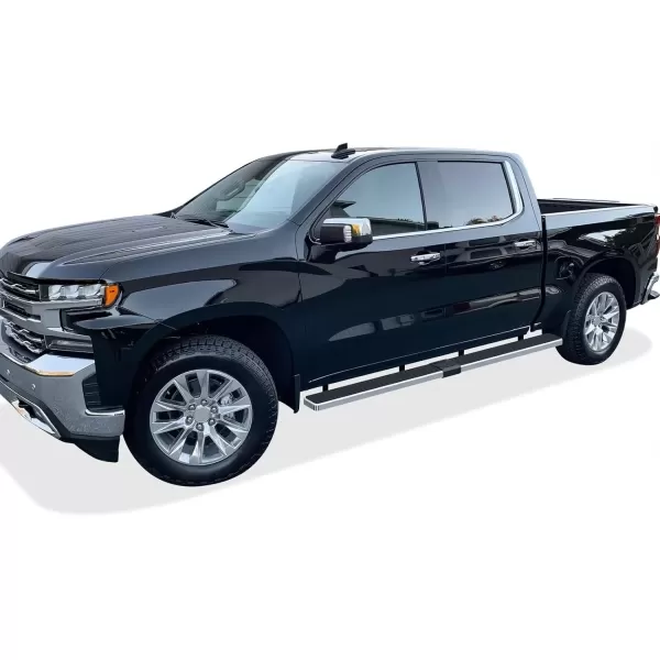 imageAPS Black Running Boards Compatible with Chevy Silverado GMC Sierra 1500 20192025 Crew Cab ampamp 2500 HD 3500 HD 20202025 Silverado 1500 LTD Sierra 1500 LD 2022Silver