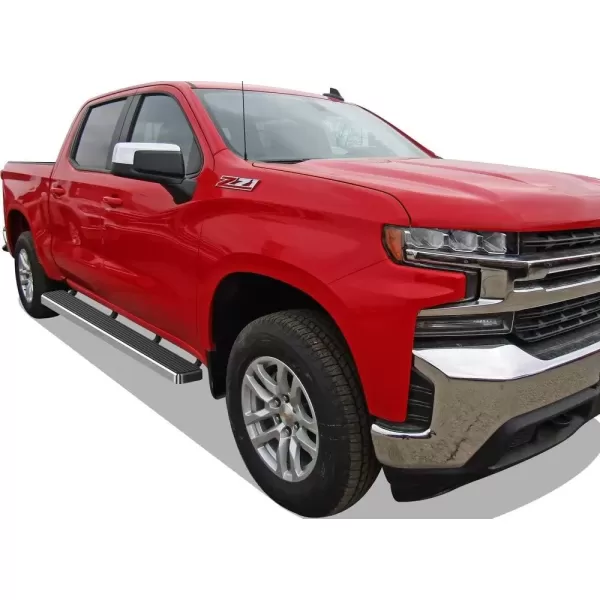 imageAPS Black Running Boards Compatible with Chevy Silverado GMC Sierra 1500 20192025 Crew Cab ampamp 2500 HD 3500 HD 20202025 Silverado 1500 LTD Sierra 1500 LD 2022Silver