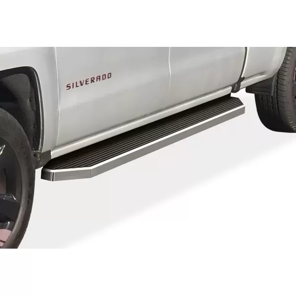 imageAPS Black Running Boards Compatible with Chevy Silverado GMC Sierra 1500 20192025 Crew Cab ampamp 2500 HD 3500 HD 20202025 Silverado 1500 LTD Sierra 1500 LD 2022Polished