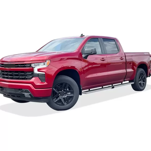 imageAPS Black Running Boards Compatible with Chevy Silverado GMC Sierra 1500 20192025 Crew Cab ampamp 2500 HD 3500 HD 20202025 Silverado 1500 LTD Sierra 1500 LD 2022Stainless Steel Polished