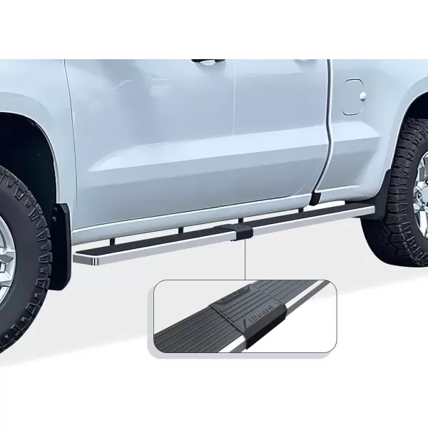 imageAPS Black Running Boards Compatible with Chevy Silverado GMC Sierra 1500 20192025 Crew Cab ampamp 2500 HD 3500 HD 20202025 Silverado 1500 LTD Sierra 1500 LD 2022Stainless Steel Polished