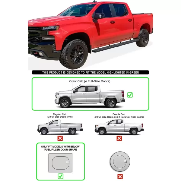 imageAPS Black Running Boards Compatible with Chevy Silverado GMC Sierra 1500 20192025 Crew Cab ampamp 2500 HD 3500 HD 20202025 Silverado 1500 LTD Sierra 1500 LD 2022Black