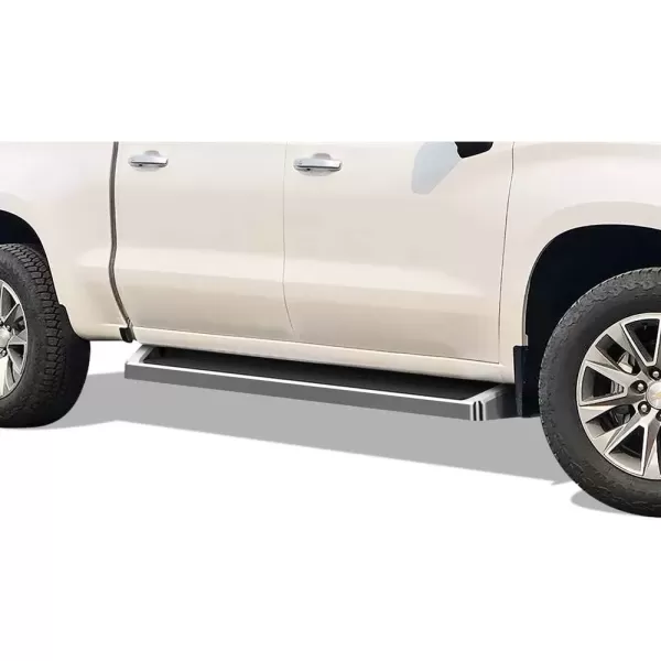 imageAPS Black Running Boards Compatible with Chevy Silverado GMC Sierra 1500 20192025 Crew Cab ampamp 2500 HD 3500 HD 20202025 Silverado 1500 LTD Sierra 1500 LD 2022Aluminum Silver