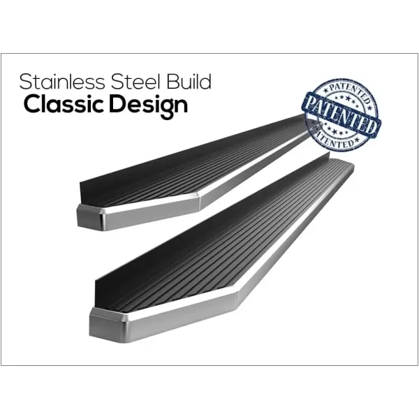 imageAPS Black Running Boards Compatible with Chevy Silverado GMC Sierra 1500 20192025 Crew Cab ampamp 2500 HD 3500 HD 20202025 Silverado 1500 LTD Sierra 1500 LD 2022Polished