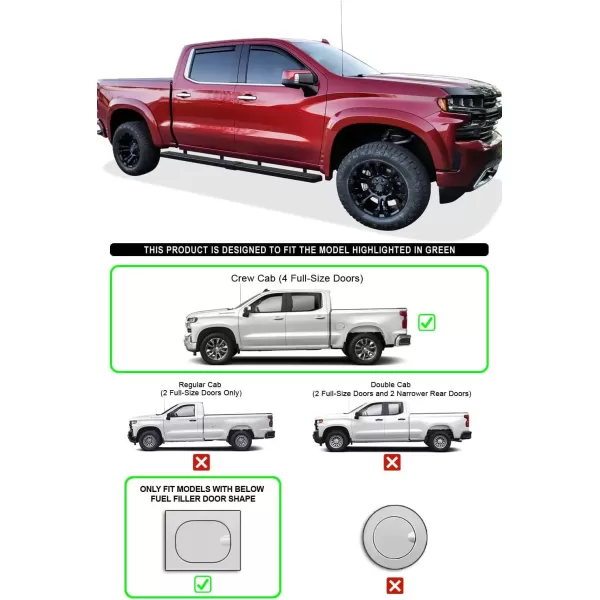 imageAPS Black Running Boards Compatible with Chevy Silverado GMC Sierra 1500 20192025 Crew Cab ampamp 2500 HD 3500 HD 20202025 Silverado 1500 LTD Sierra 1500 LD 2022Black